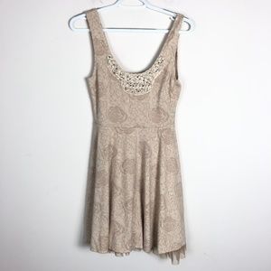 Free People Rose Embellished Skater Dress Tulle